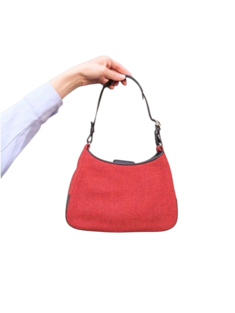 Coach Y2K Rust Red Shoulder Bag with Sharm Tweed Rush Red And Brown Handbag 8125